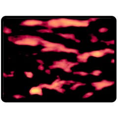 Red Waves Flow Series 5 Fleece Blanket (large)  by DimitriosArt