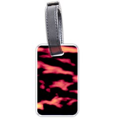 Red Waves Flow Series 5 Luggage Tag (one Side) by DimitriosArt