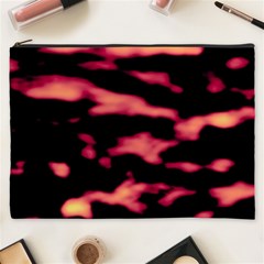 Red Waves Flow Series 5 Cosmetic Bag (xxxl) by DimitriosArt