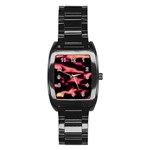 Red Waves Flow Series 5 Stainless Steel Barrel Watch Front