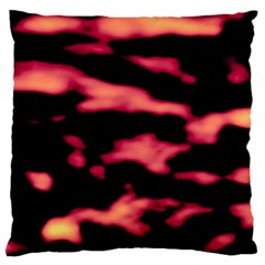 Red Waves Flow Series 5 Large Flano Cushion Case (two Sides) by DimitriosArt