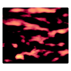 Red Waves Flow Series 5 Double Sided Flano Blanket (small)  by DimitriosArt