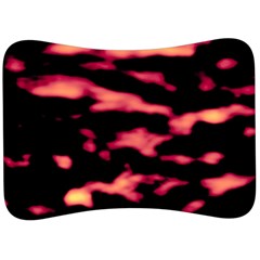 Red Waves Flow Series 5 Velour Seat Head Rest Cushion by DimitriosArt