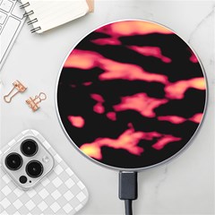 Red Waves Flow Series 5 Wireless Charger by DimitriosArt