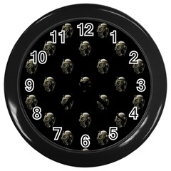 Creepy Head Sculpture With Respirator Motif Pattern Wall Clock (black) by dflcprintsclothing