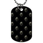 Creepy Head Sculpture With Respirator Motif Pattern Dog Tag (Two Sides) Front