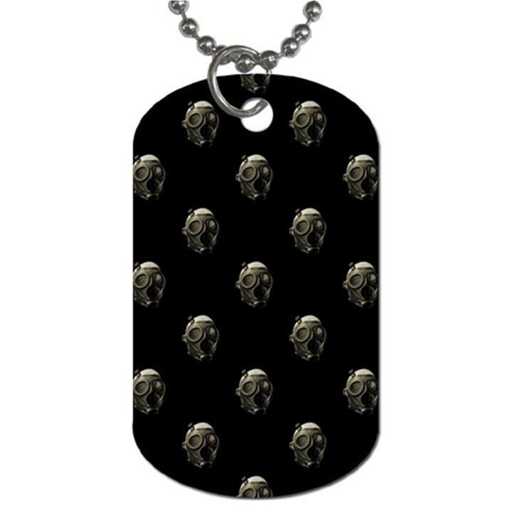 Creepy Head Sculpture With Respirator Motif Pattern Dog Tag (Two Sides)