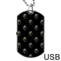 Creepy Head Sculpture With Respirator Motif Pattern Dog Tag Usb Flash (one Side)