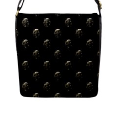 Creepy Head Sculpture With Respirator Motif Pattern Flap Closure Messenger Bag (l) by dflcprintsclothing