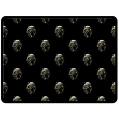 Creepy Head Sculpture With Respirator Motif Pattern Double Sided Fleece Blanket (large) 