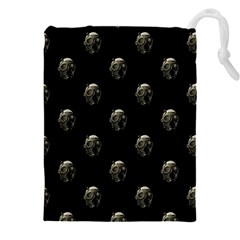 Creepy Head Sculpture With Respirator Motif Pattern Drawstring Pouch (4xl)