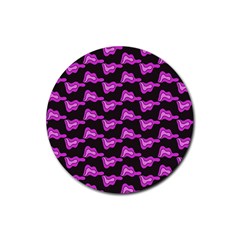 Abstract Waves Rubber Coaster (round) by SychEva