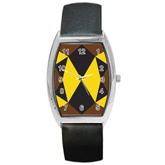 Abstract Pattern Geometric Backgrounds   Barrel Style Metal Watch by Eskimos