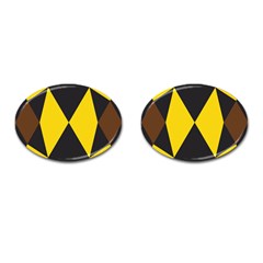 Abstract Pattern Geometric Backgrounds   Cufflinks (oval) by Eskimos