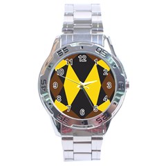 Abstract Pattern Geometric Backgrounds   Stainless Steel Analogue Watch by Eskimos