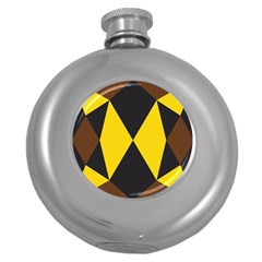 Abstract Pattern Geometric Backgrounds   Round Hip Flask (5 Oz) by Eskimos