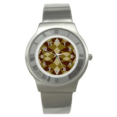 Abstract Pattern Geometric Backgrounds   Stainless Steel Watch by Eskimos