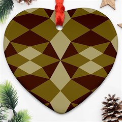 Abstract Pattern Geometric Backgrounds   Heart Ornament (two Sides) by Eskimos