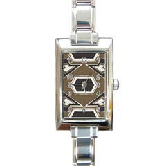 Abstract Pattern Geometric Backgrounds   Rectangle Italian Charm Watch by Eskimos