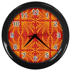 Abstract Pattern Geometric Backgrounds   Wall Clock (black) by Eskimos