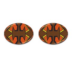 Abstract Pattern Geometric Backgrounds   Cufflinks (oval) by Eskimos