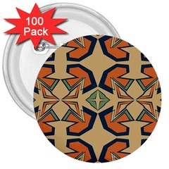 Abstract Pattern Geometric Backgrounds   3  Buttons (100 Pack)  by Eskimos