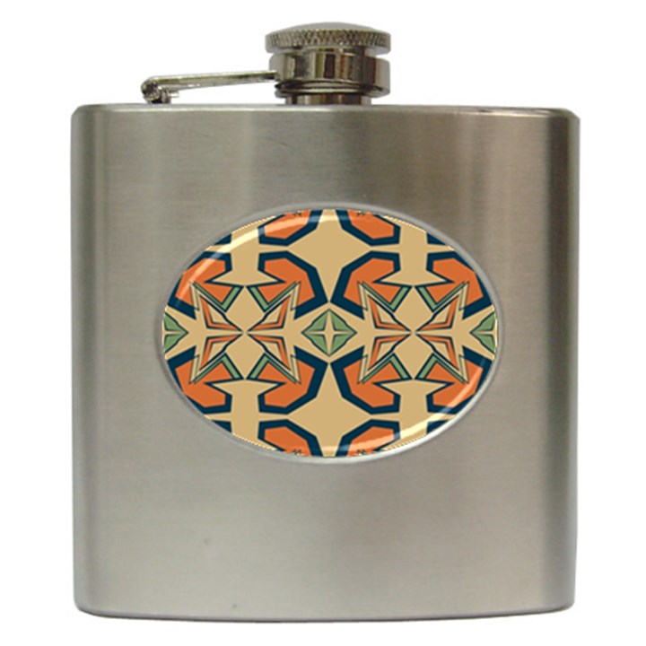 Abstract pattern geometric backgrounds   Hip Flask (6 oz)