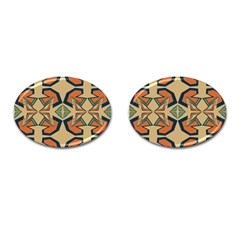 Abstract Pattern Geometric Backgrounds   Cufflinks (oval) by Eskimos