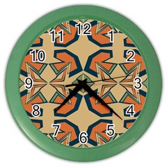 Abstract Pattern Geometric Backgrounds   Color Wall Clock by Eskimos