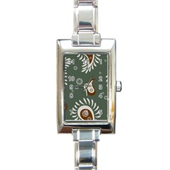 Floral Pattern Paisley Style Paisley Print  Doodle Background Rectangle Italian Charm Watch by Eskimos