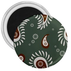 Floral Pattern Paisley Style Paisley Print  Doodle Background 3  Magnets by Eskimos