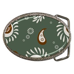 Floral Pattern Paisley Style Paisley Print  Doodle Background Belt Buckles by Eskimos