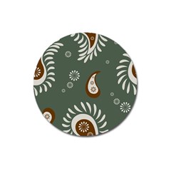 Floral Pattern Paisley Style Paisley Print  Doodle Background Magnet 3  (round) by Eskimos