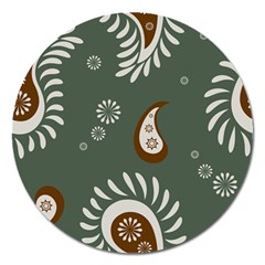 Floral Pattern Paisley Style Paisley Print  Doodle Background Magnet 5  (round) by Eskimos