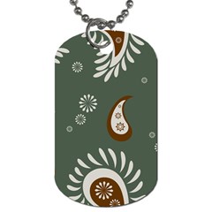 Floral Pattern Paisley Style Paisley Print  Doodle Background Dog Tag (two Sides) by Eskimos