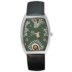 Floral Pattern Paisley Style Paisley Print  Doodle Background Barrel Style Metal Watch by Eskimos