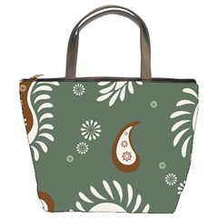 Floral Pattern Paisley Style Paisley Print  Doodle Background Bucket Bag by Eskimos