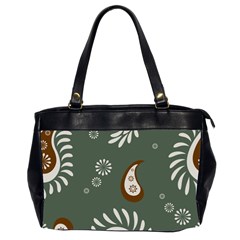 Floral Pattern Paisley Style Paisley Print  Doodle Background Oversize Office Handbag (2 Sides) by Eskimos