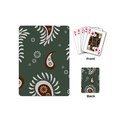 Floral Pattern Paisley Style Paisley Print  Doodle Background Playing Cards Single Design (mini) by Eskimos