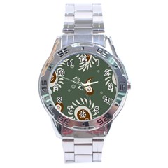 Floral Pattern Paisley Style Paisley Print  Doodle Background Stainless Steel Analogue Watch by Eskimos