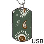 Floral pattern paisley style Paisley print  Doodle background Dog Tag USB Flash (One Side) Front