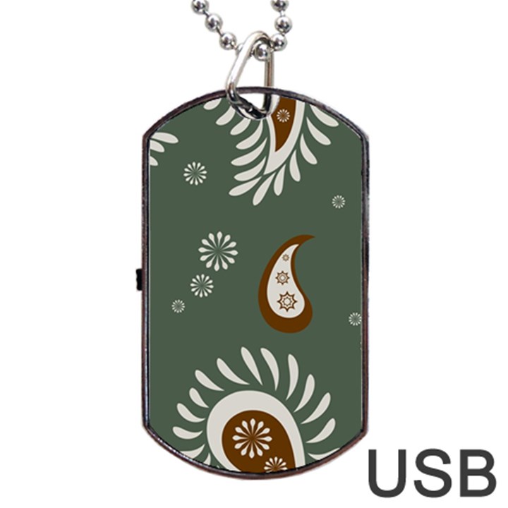 Floral pattern paisley style Paisley print  Doodle background Dog Tag USB Flash (One Side)