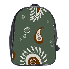 Floral Pattern Paisley Style Paisley Print  Doodle Background School Bag (xl) by Eskimos