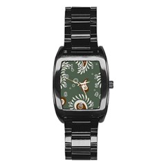 Floral Pattern Paisley Style Paisley Print  Doodle Background Stainless Steel Barrel Watch by Eskimos