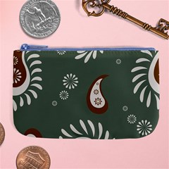 Floral Pattern Paisley Style Paisley Print  Doodle Background Large Coin Purse by Eskimos