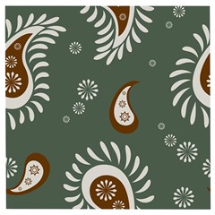 Floral Pattern Paisley Style Paisley Print  Doodle Background Wooden Puzzle Square by Eskimos