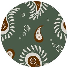 Floral Pattern Paisley Style Paisley Print  Doodle Background Wooden Bottle Opener (round) by Eskimos