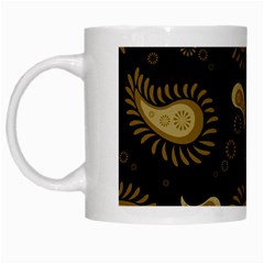 Floral Pattern Paisley Style Paisley Print  Doodle Background White Mugs by Eskimos