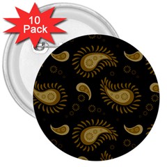 Floral Pattern Paisley Style Paisley Print  Doodle Background 3  Buttons (10 Pack)  by Eskimos