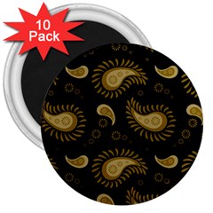 Floral Pattern Paisley Style Paisley Print  Doodle Background 3  Magnets (10 Pack)  by Eskimos